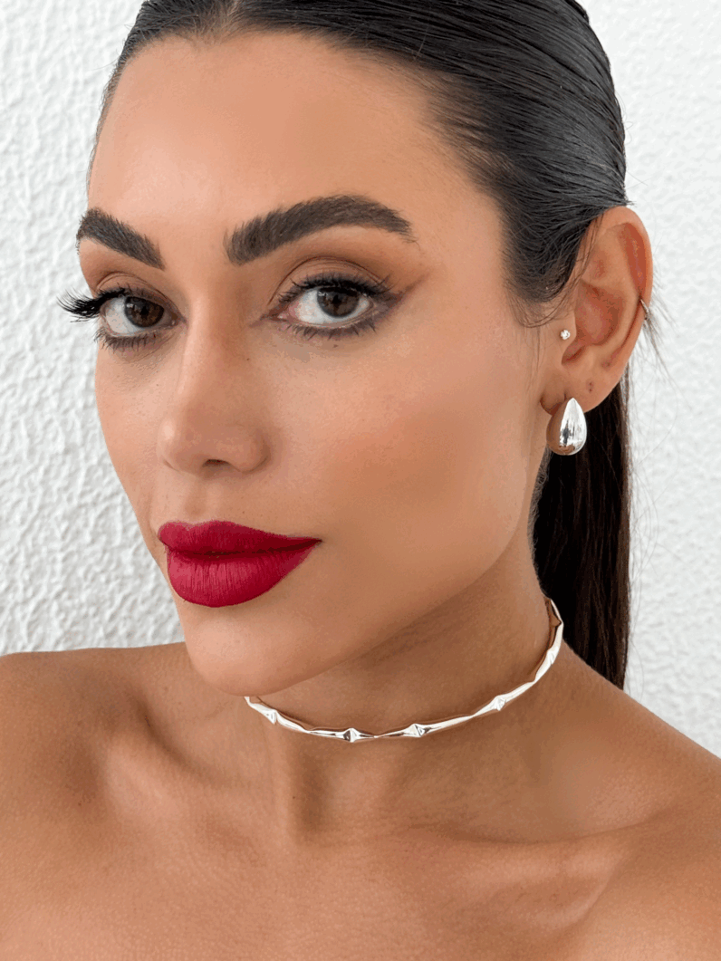 Choker Folheado a Ouro 18k e Prata Aro Martelado Catarina
