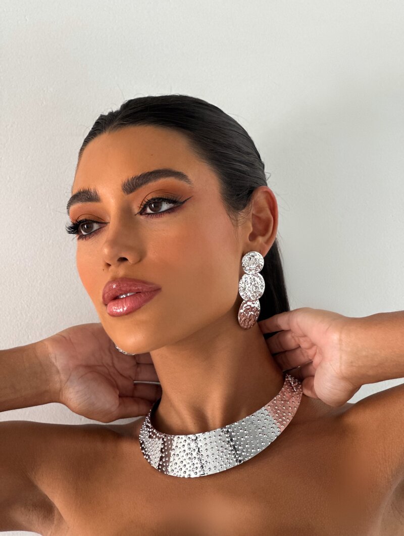 Choker Folheado a Ouro 18k e Prata Aro Rígido Texturizado