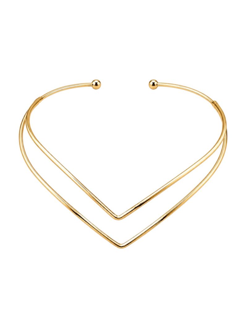 Choker Folheado a Ouro 18k e Prata Aro V Duplo