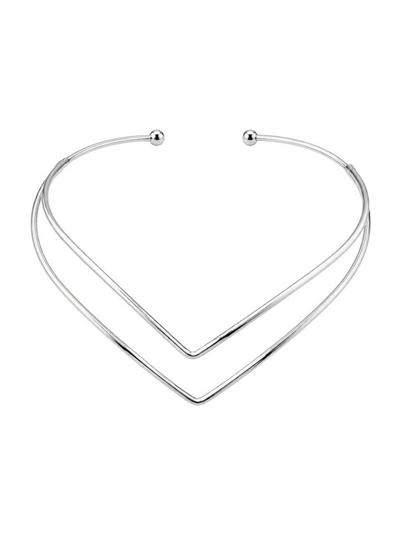 Choker Folheado a Ouro 18k e Prata Aro V Duplo