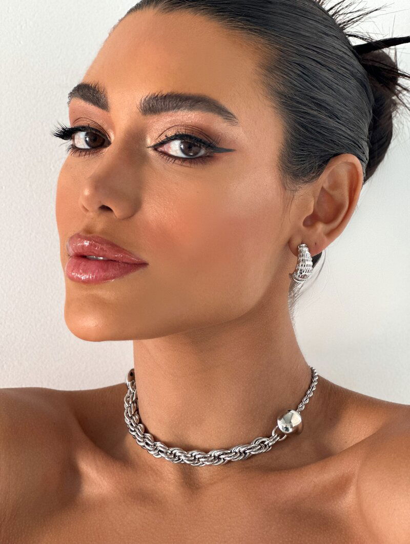 Choker Folheado a Ouro 18k e Prata Cordão Baiano com Bottons