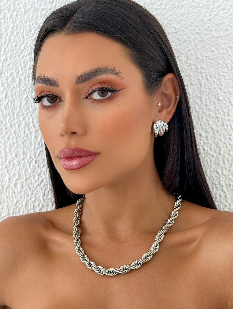 Choker Folheado a Ouro 18k e Prata Cordão Baiano Grosso