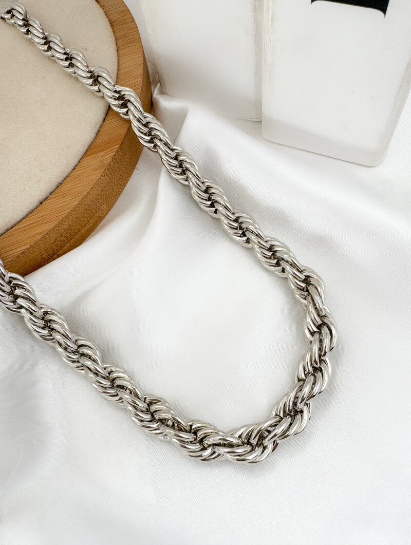 Choker Folheado a Ouro 18k e Prata Cordão Baiano Grosso