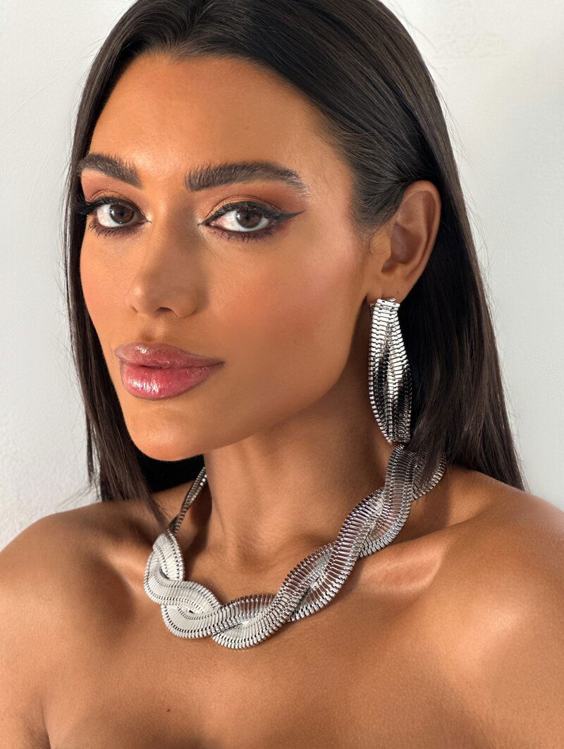 Choker Folheado a Ouro 18k e Prata Malha Trançado