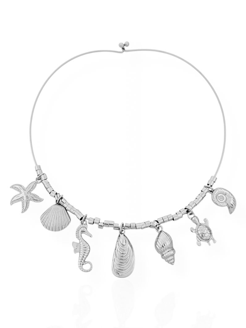 Choker Folheado a Ouro 18k e Prata Pingentes Alto Verão
