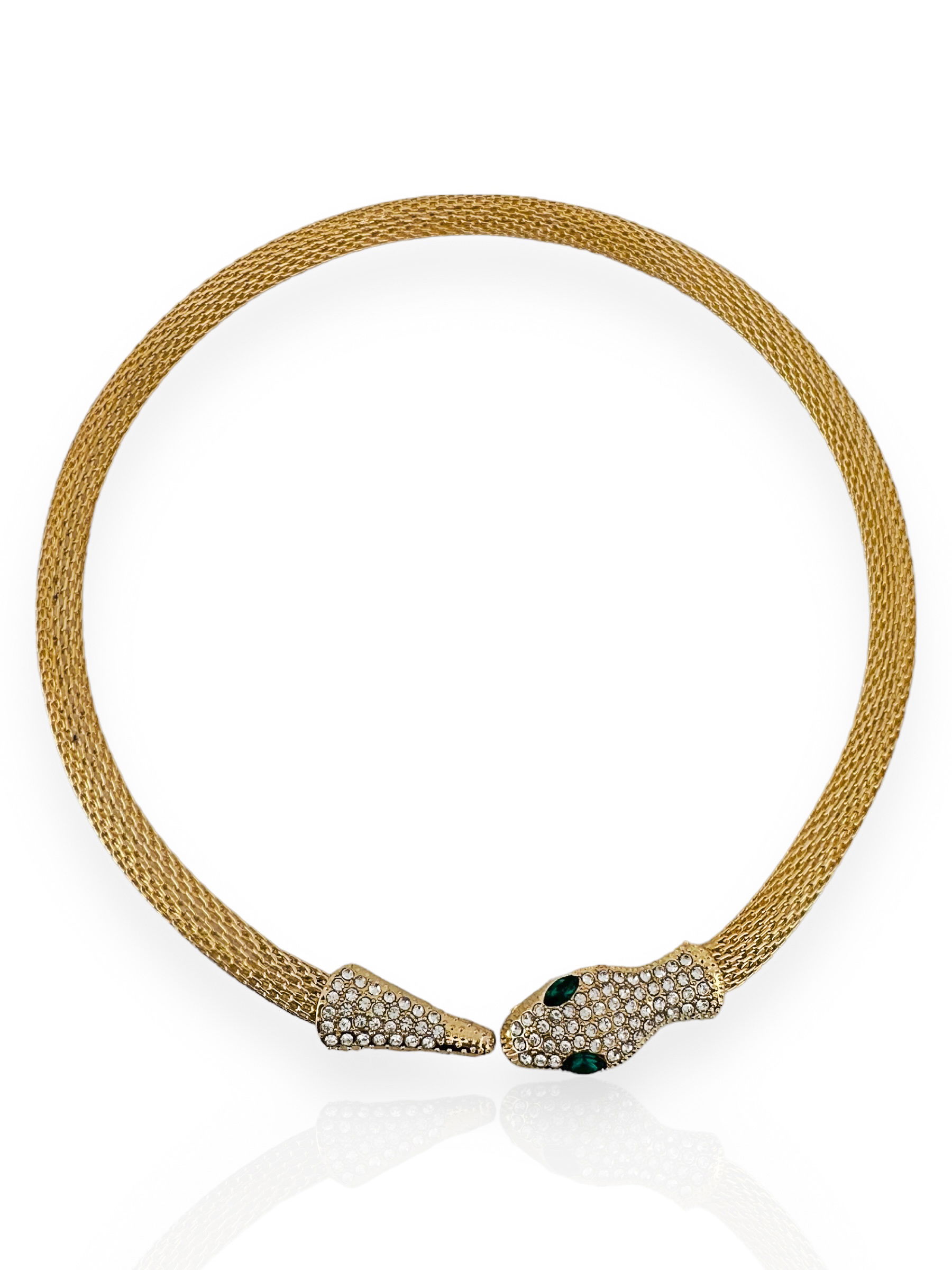 Choker Folheado a Ouro 18k e Prata Rabo de Tatu Com Serpente