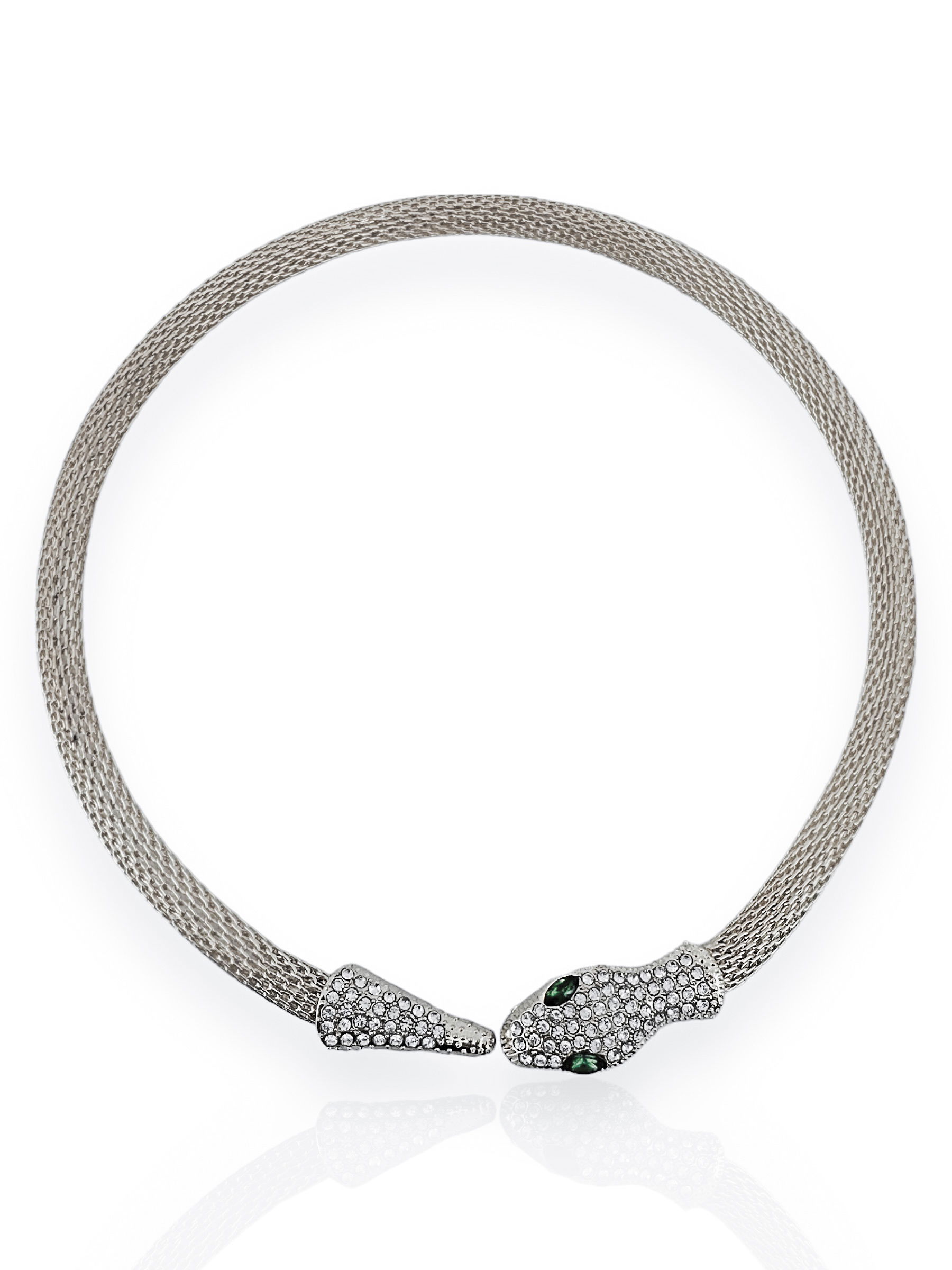 Choker Folheado a Ouro 18k e Prata Rabo de Tatu Com Serpente