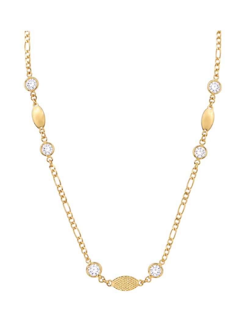 Choker Folheado a Ouro 18k Elos Com Pontos de Luz