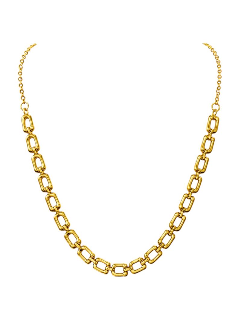 Choker Folheado a Ouro 18k Elos Grandes Marcas