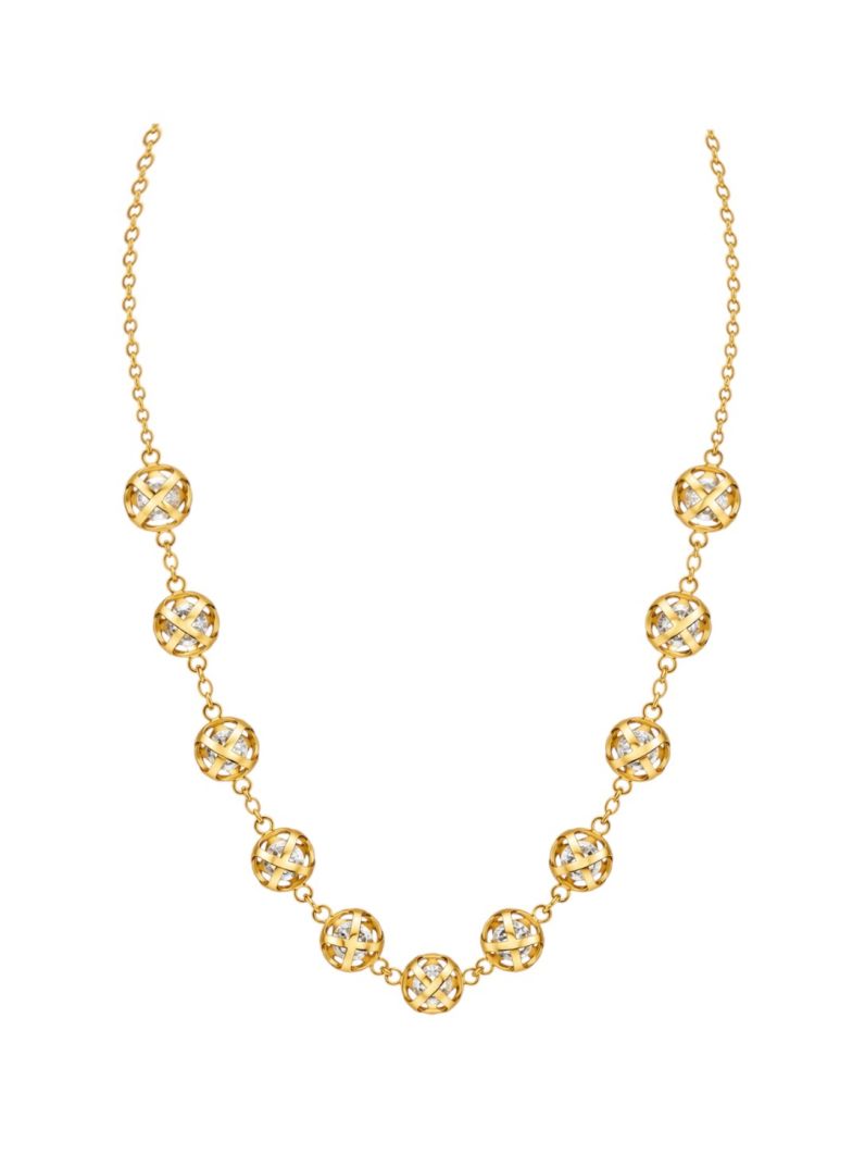 Choker Folheado a Ouro 18k Flor Cristais