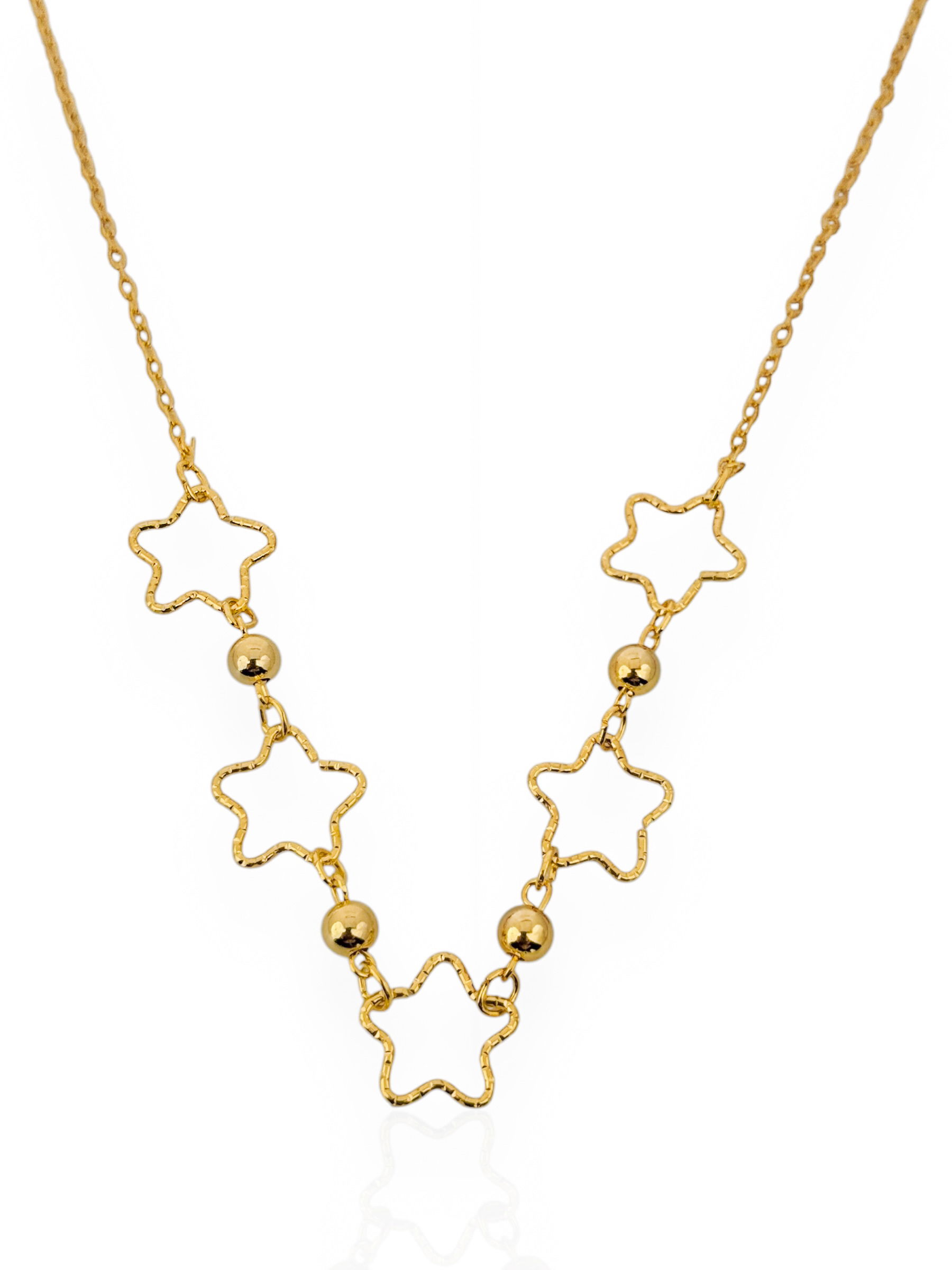 Choker Folheado a Ouro Estrelas Com esferas