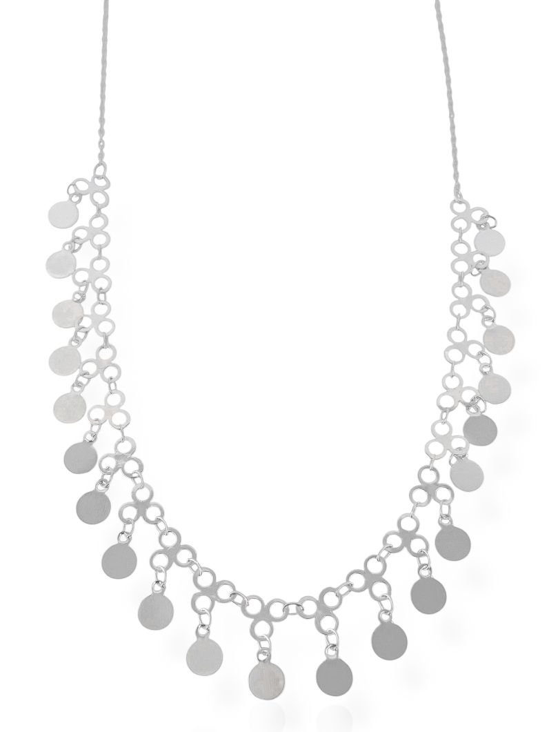 Choker Folheado a Prata 925 Círculos Liso