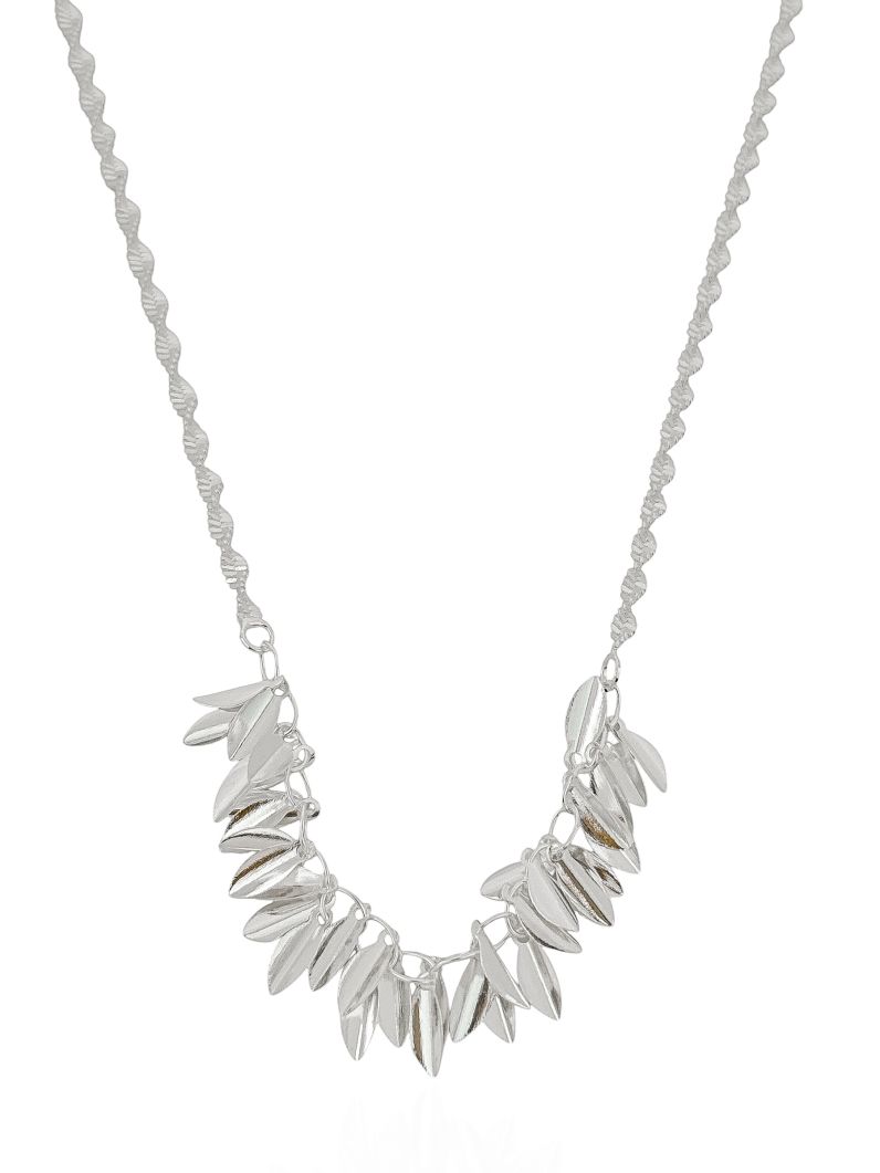 Choker Folheado a Prata 925 Design Folhas