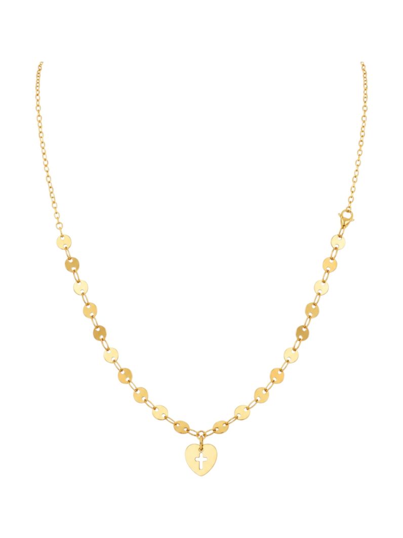 Choker Folheado Ouro 18k Circulos Coração