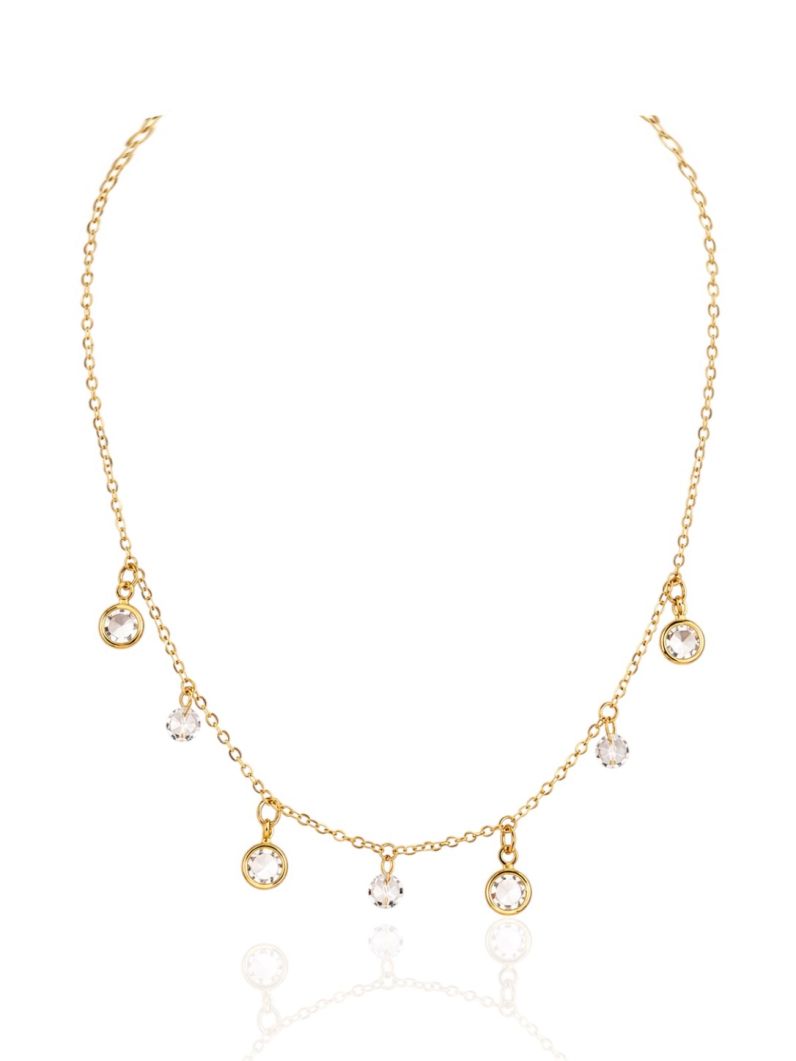 Choker Folheado Ouro 18k Cristais
