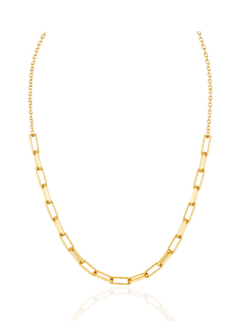 Choker Folheado Ouro 18k Elos Quadrados