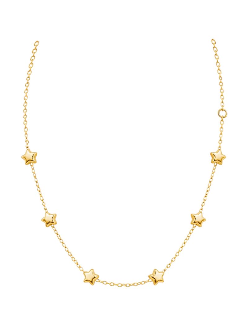 Choker Folheado Ouro 18k Estrelas