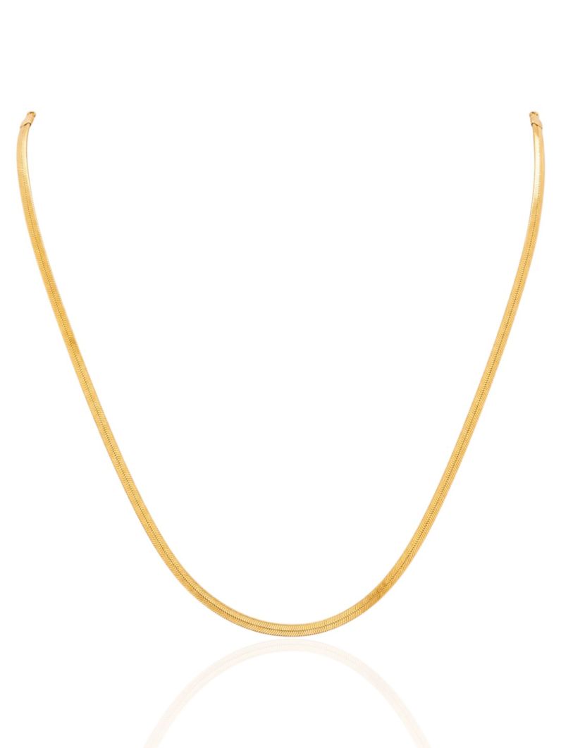 Choker Folheado Ouro 18k Fita Laminada