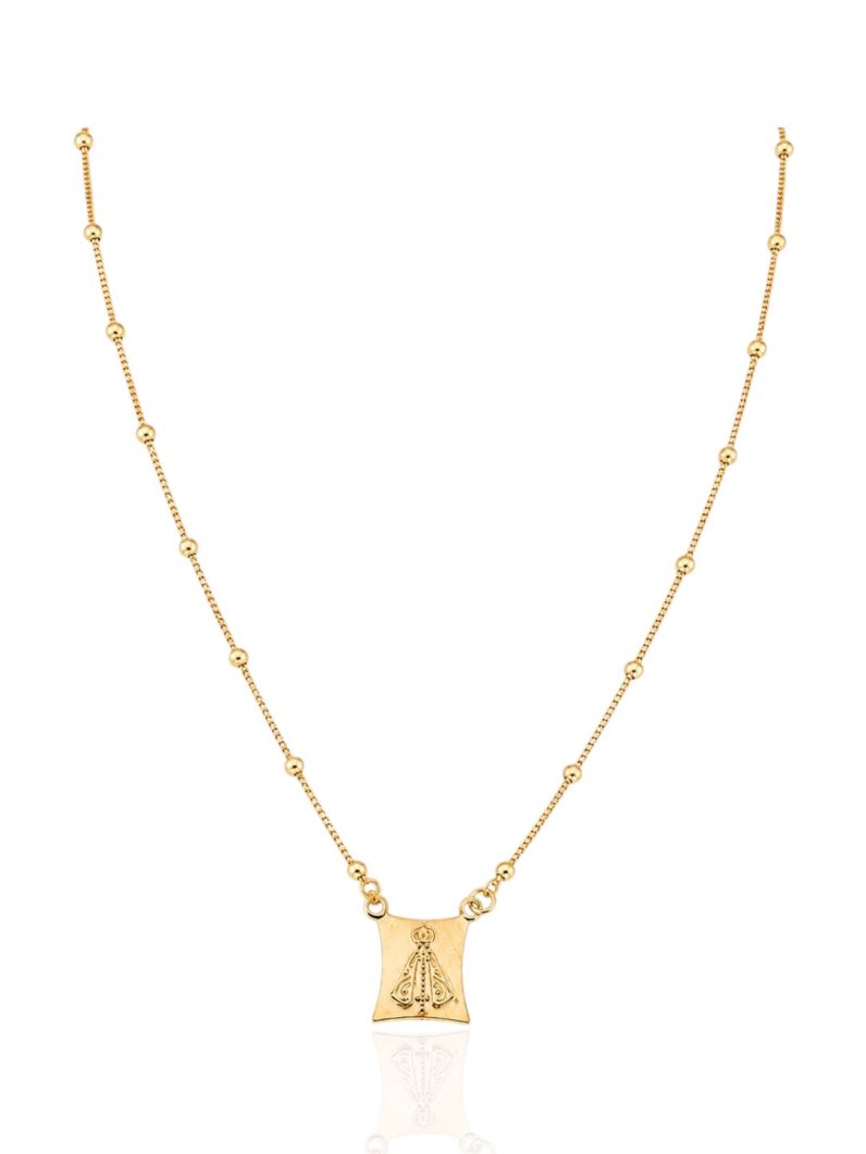 Choker Folheado Ouro 18k Medalha Nossa Senhora