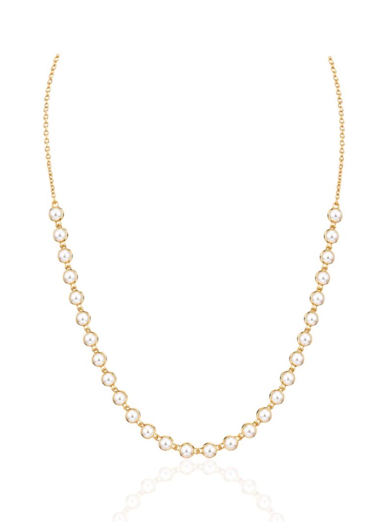 Choker Folheado Ouro 18k Pérola
