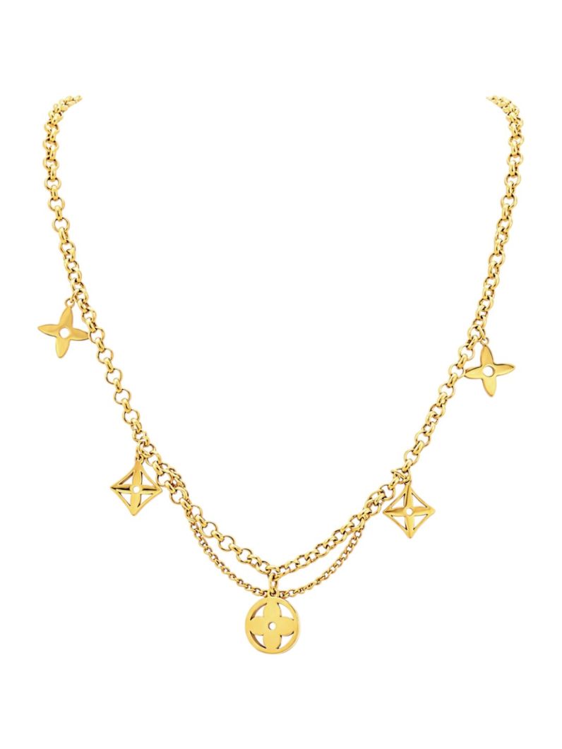 Colar Aço Inoxidavel Folheado a Ouro 18k e Prata Elos Com Inspirações Grandes Marcas