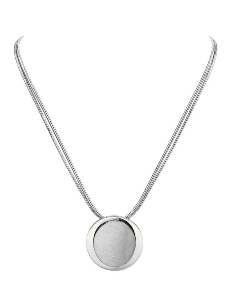 Colar Aço Inoxidavel Folheado a Ouro 18k e Prata Fios Com Pingente Circulos Organico Lisos