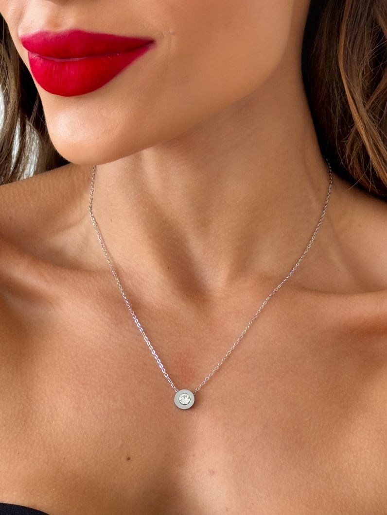 Colar Aço Inoxidavel Folheado a Ouro 18k e Prata Inspiração Grandes Marcas Com Cristal