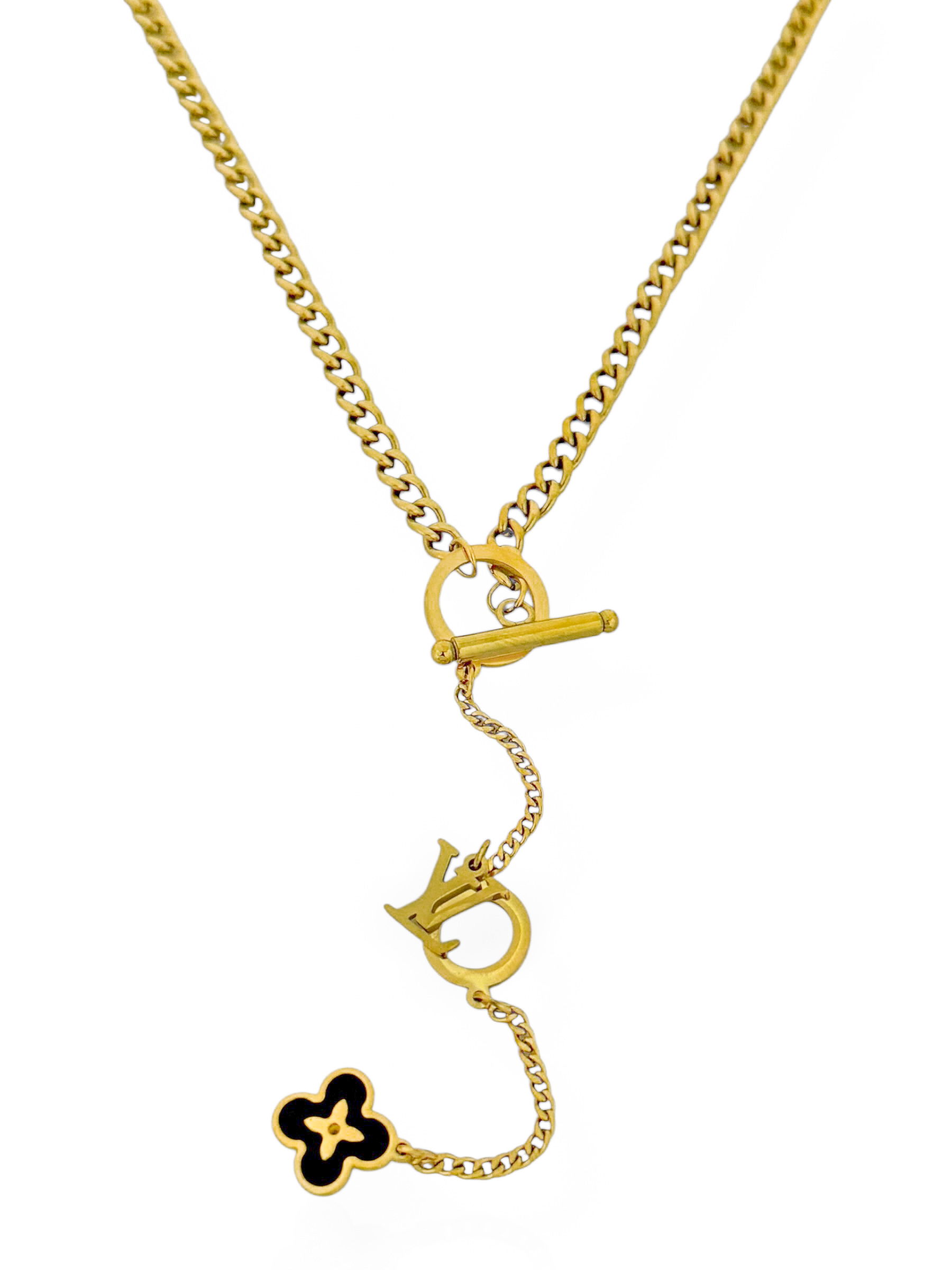 Colar Aço Inoxidável Folheado a Ouro 18k Elo Grumet Com Inspiração Grandes Marcas