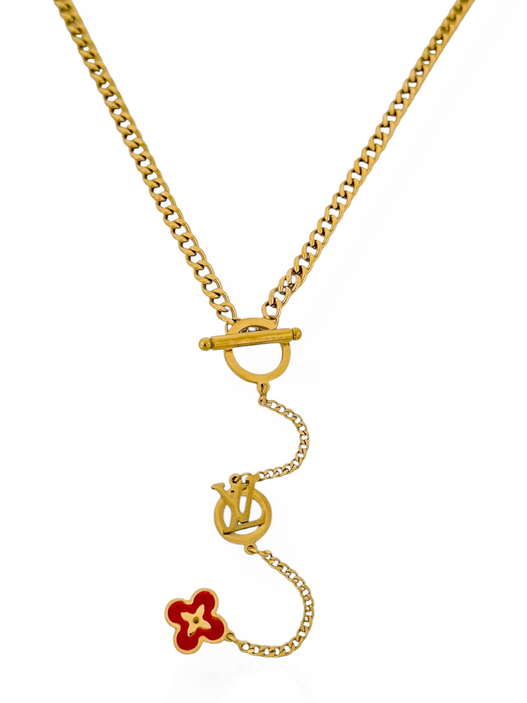 Colar Aço Inoxidável Folheado a Ouro 18k Elo Grumet Com Inspiração Grandes Marcas