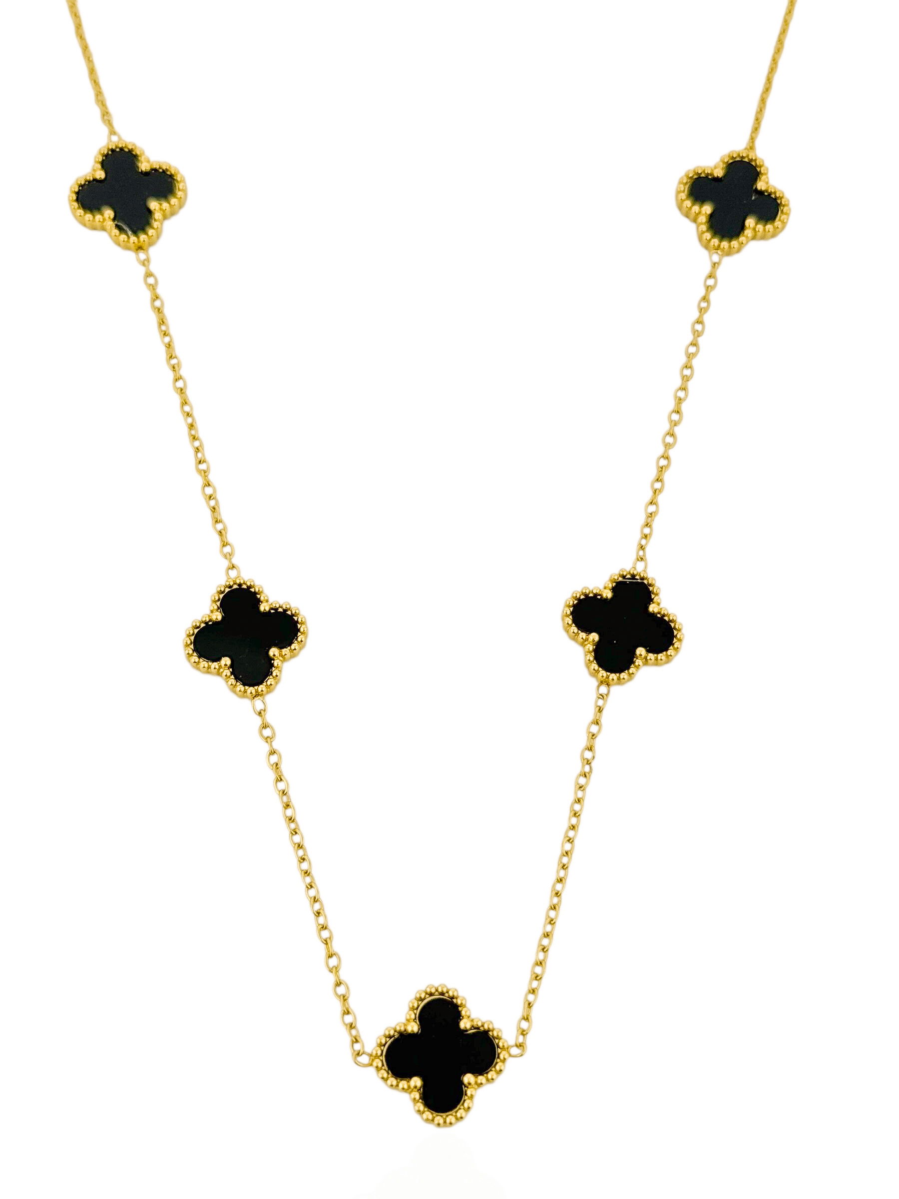 Colar Aço Inoxidável Folheado a Ouro 18k Inspiração Vg. Resinado