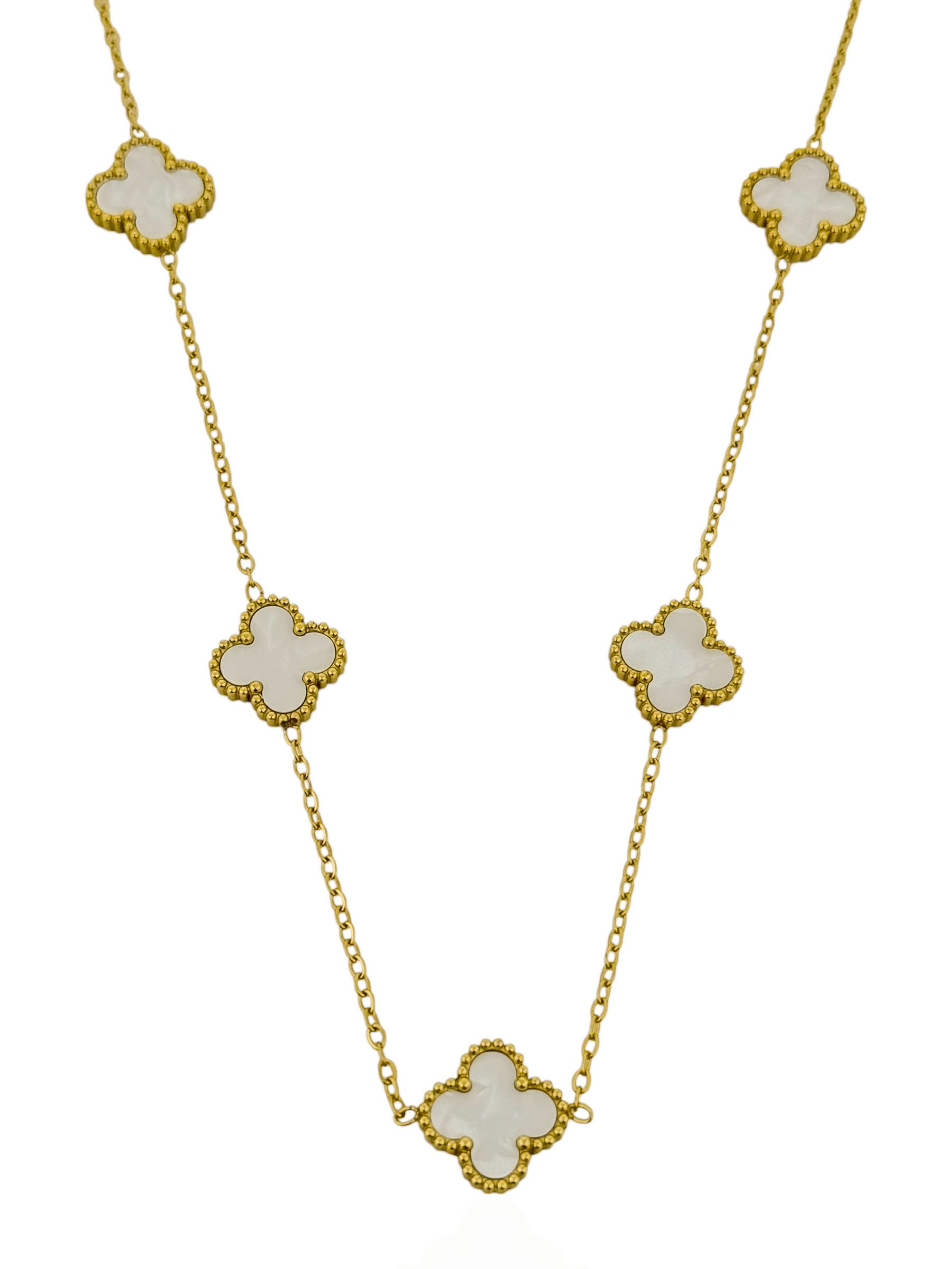 Colar Aço Inoxidável Folheado a Ouro 18k Inspiração Vg. Resinado