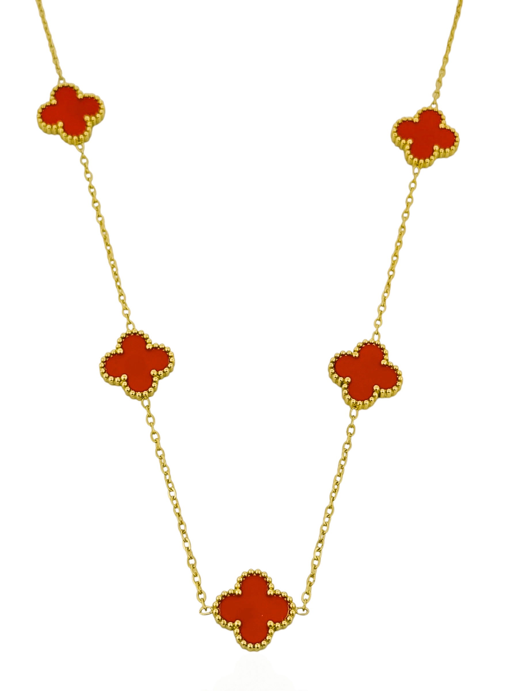Colar Aço Inoxidável Folheado a Ouro 18k Inspiração Vg. Resinado