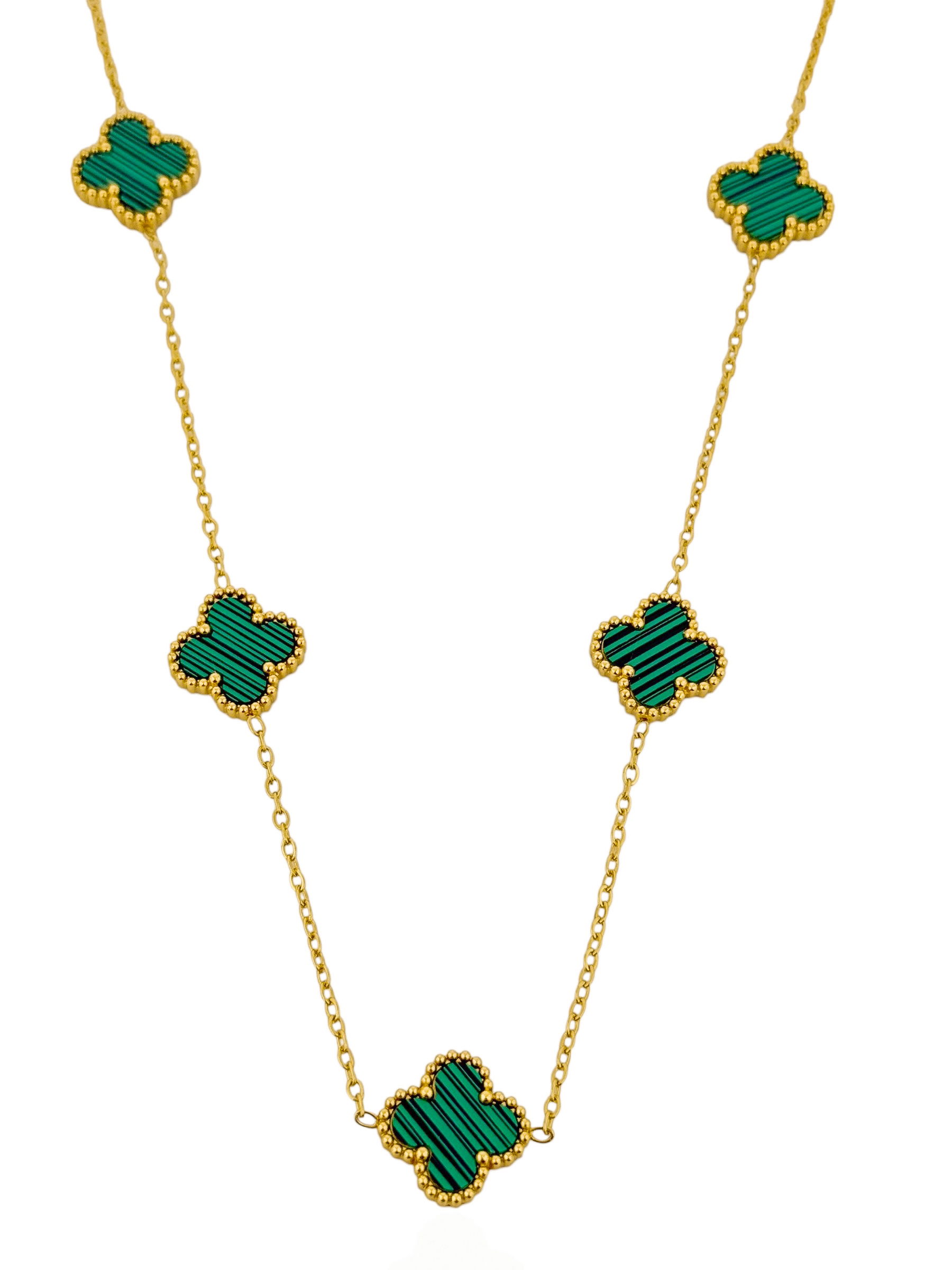 Colar Aço Inoxidável Folheado a Ouro 18k Inspiração Vg. Resinado
