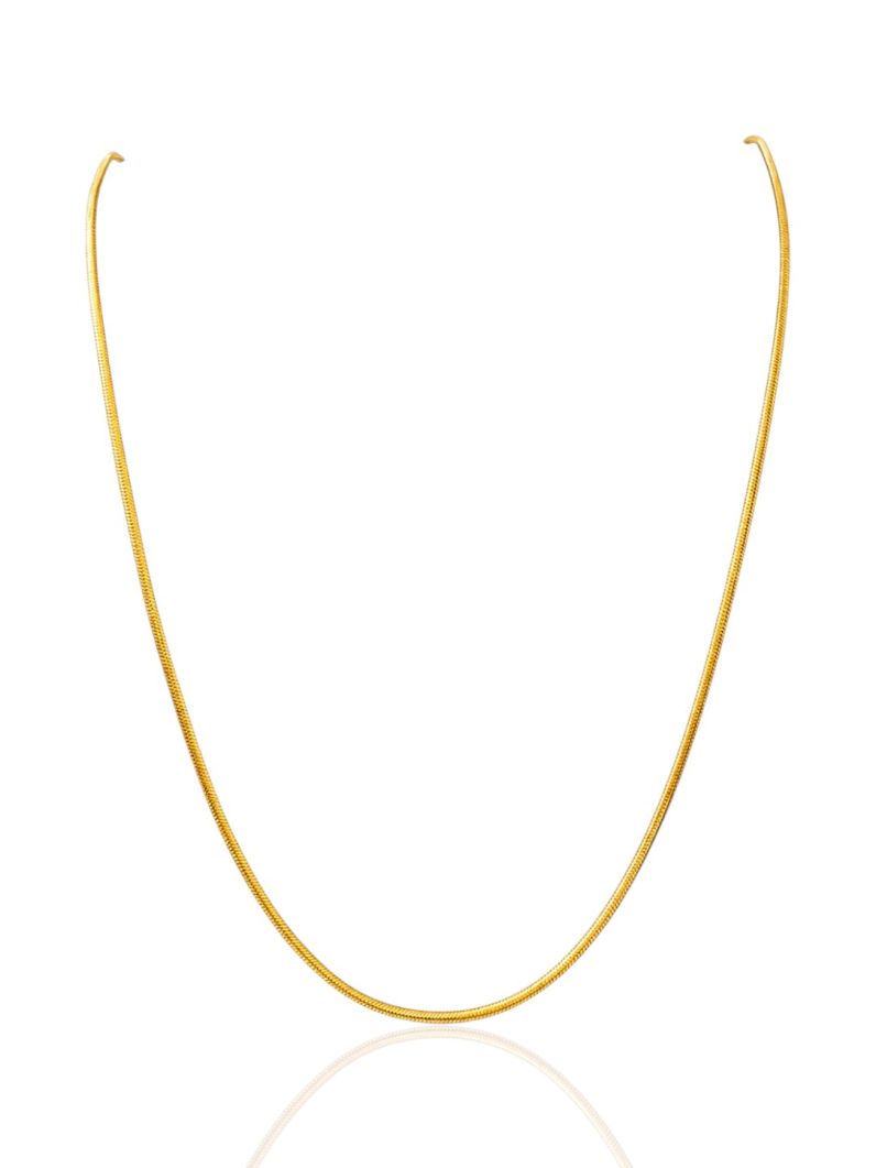 Colar Aço Inoxidável Folheado Ouro 18k Longo Fita