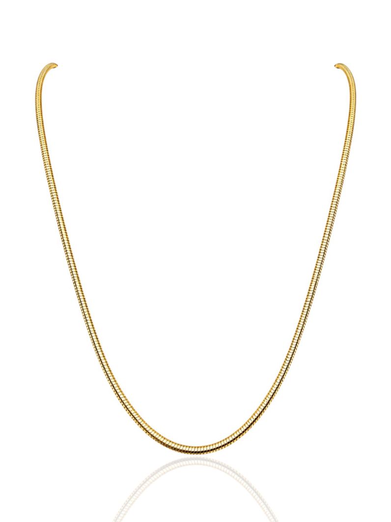 Colar Aço Inoxidavel Folheado Ouro 18k Rabo de Rato