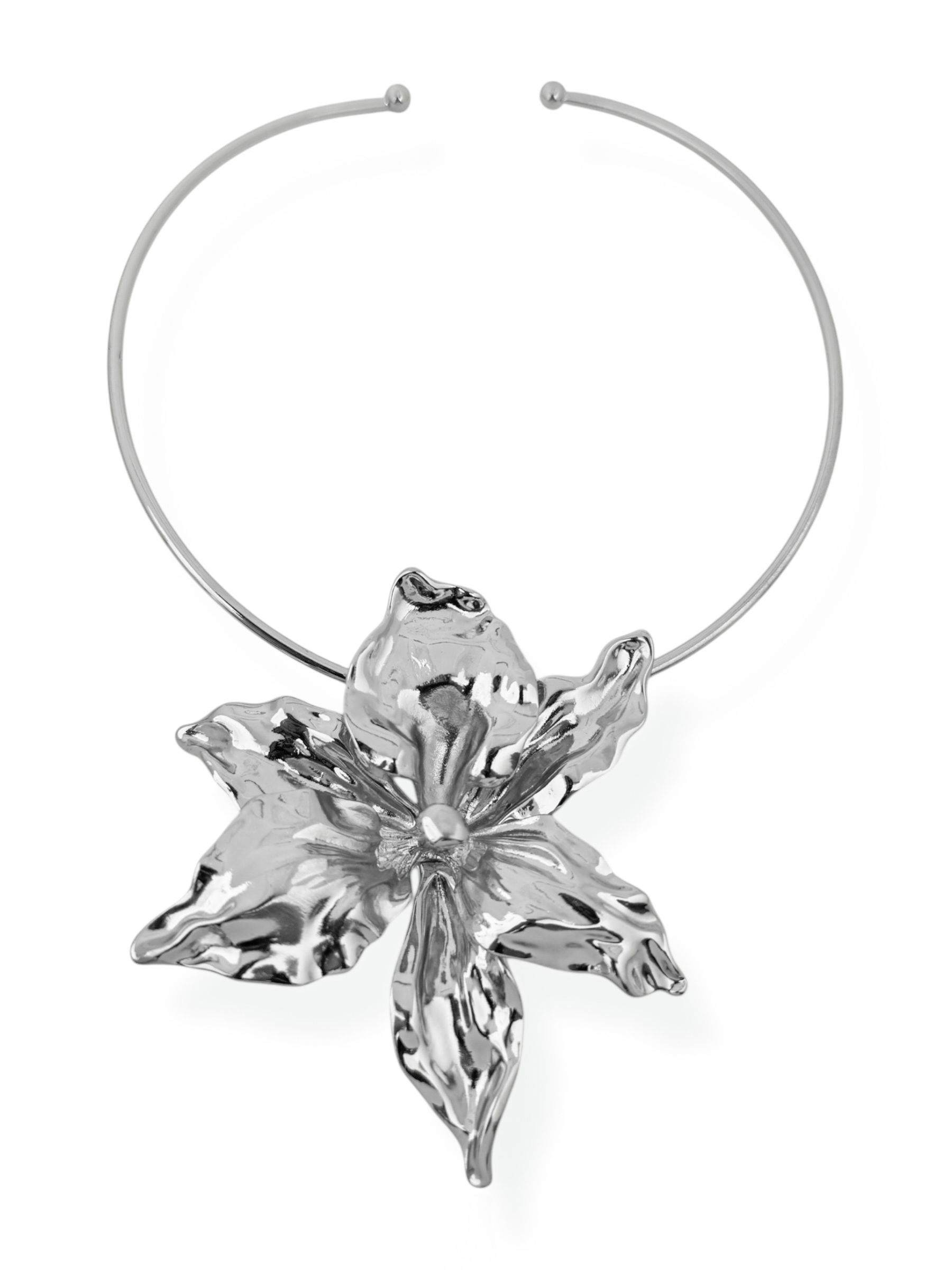 Colar Aro Folheado a ouro 18K e Prata Aro Com Flor Martelado