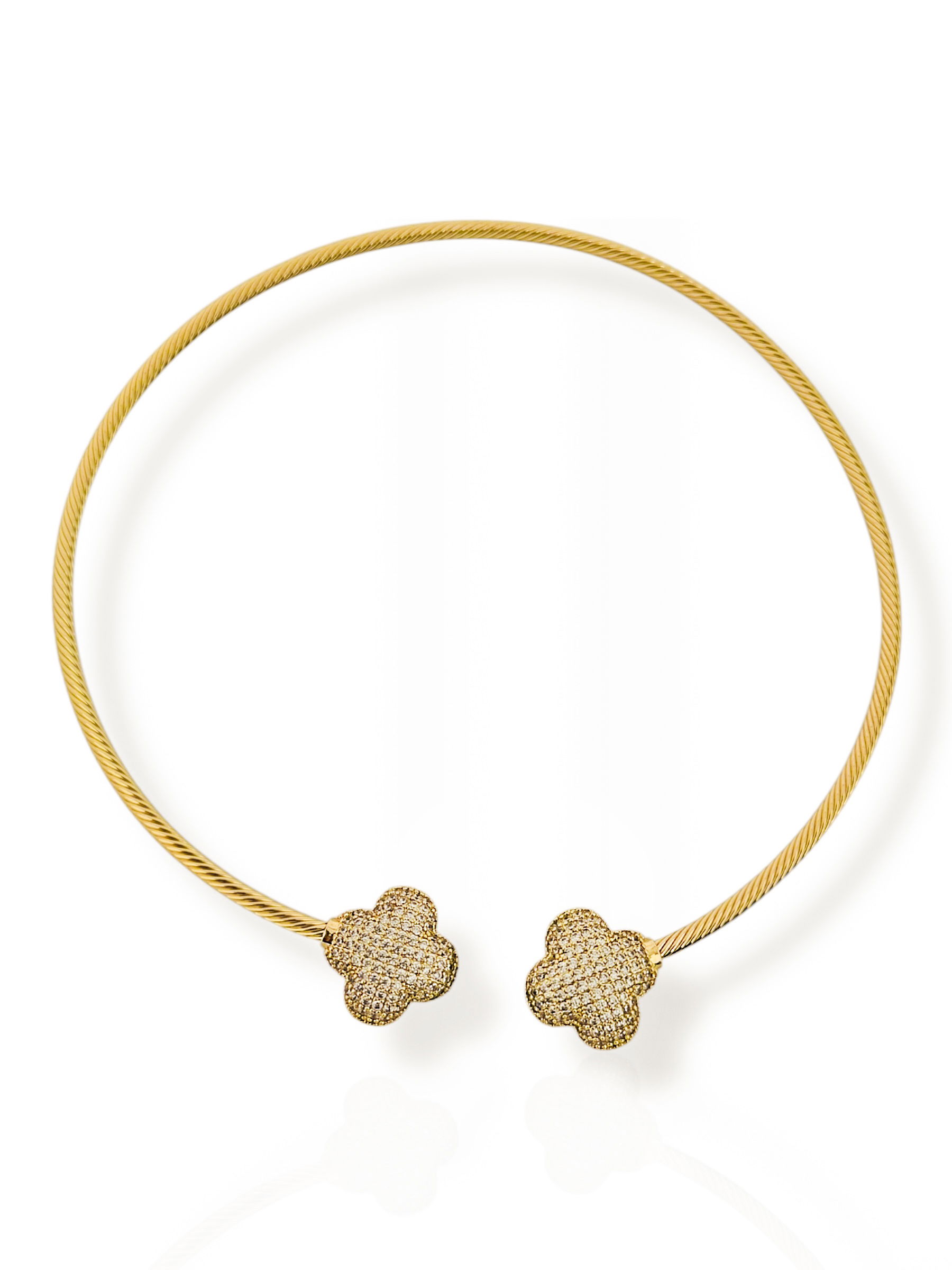 Colar Aro Folheado a Ouro 18K e Prata Aro Torcido Com Inspiração Vg.