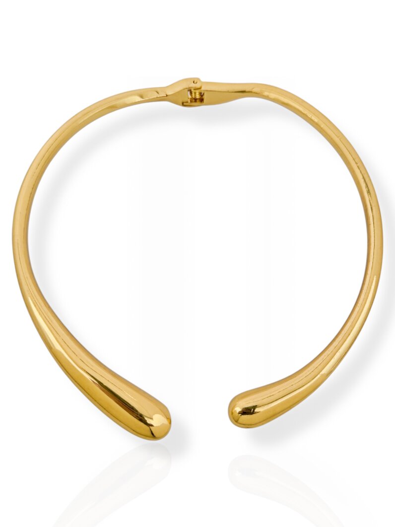 Colar Aro Folheado a ouro 18K e Prata Liso Ponteira Gota