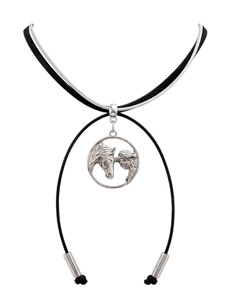 Colar Boho Com Pingente Folheado a Ouro 18k Design Horse