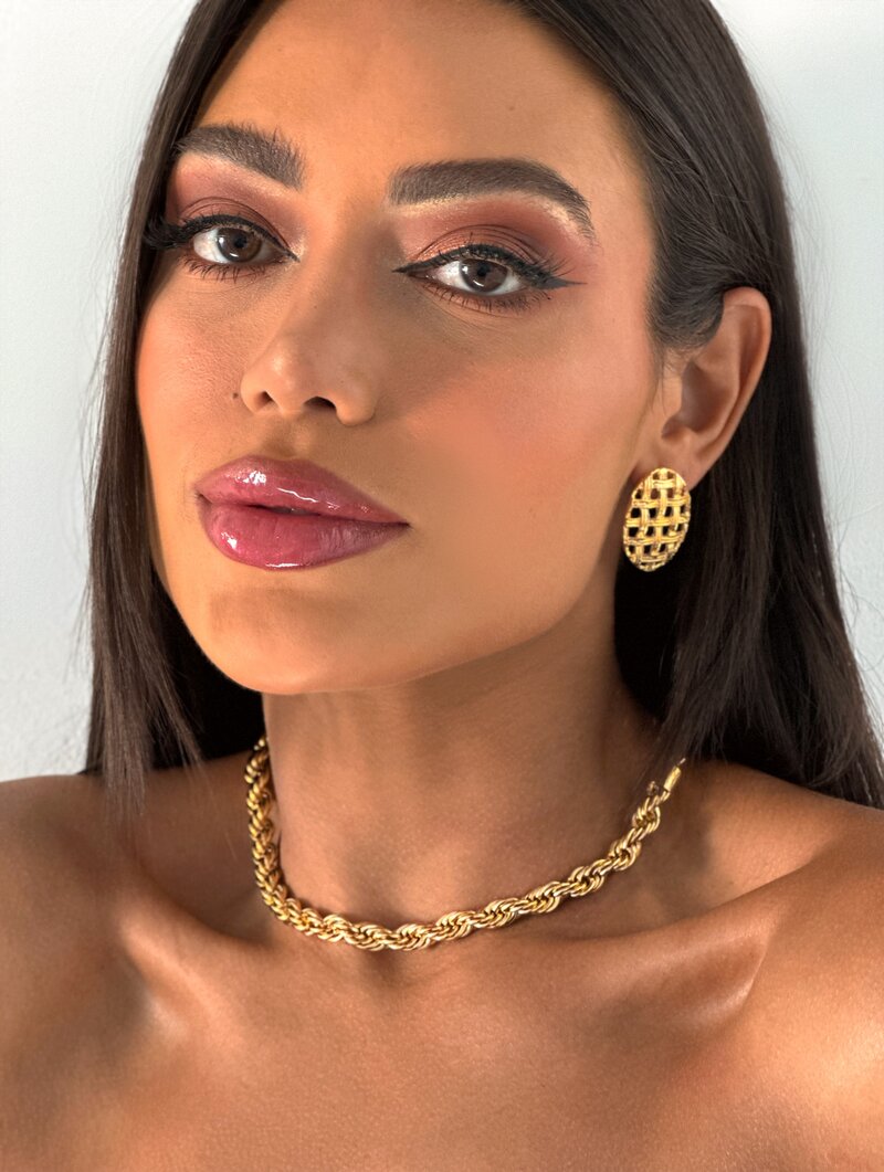 Colar cordão baiano 10mm folheado a ouro 18k e prata 925.