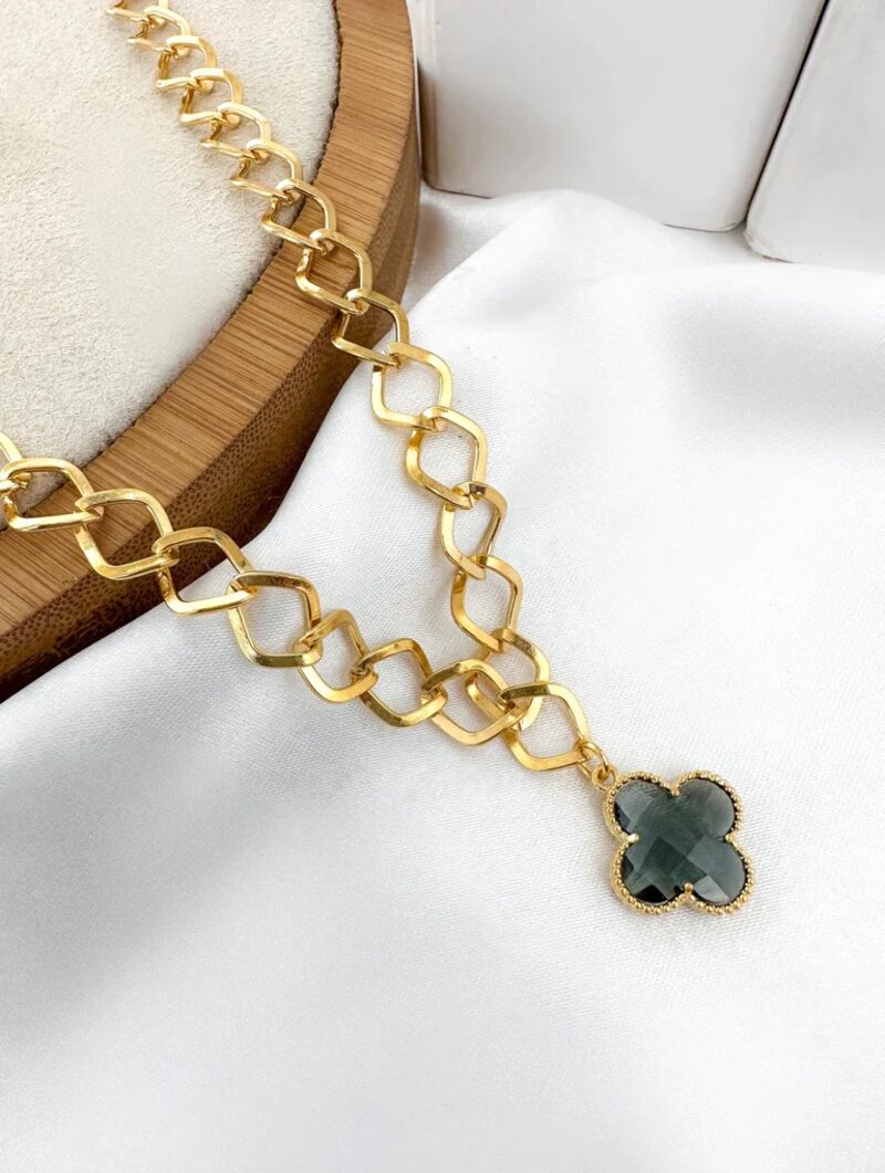 Colar corrente inspiração joalheria folheado a ouro 18k e prata 925.