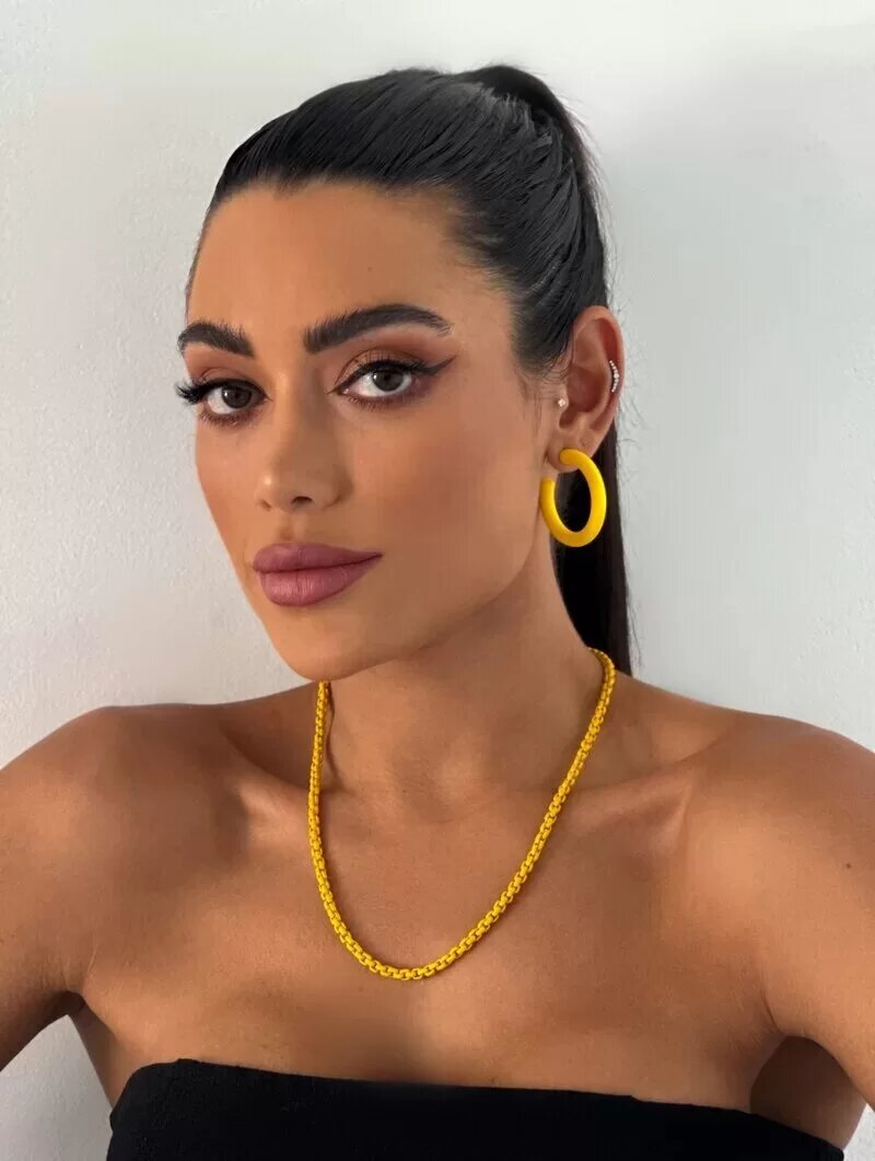 Colar Corrente Quadrada Esmaltada