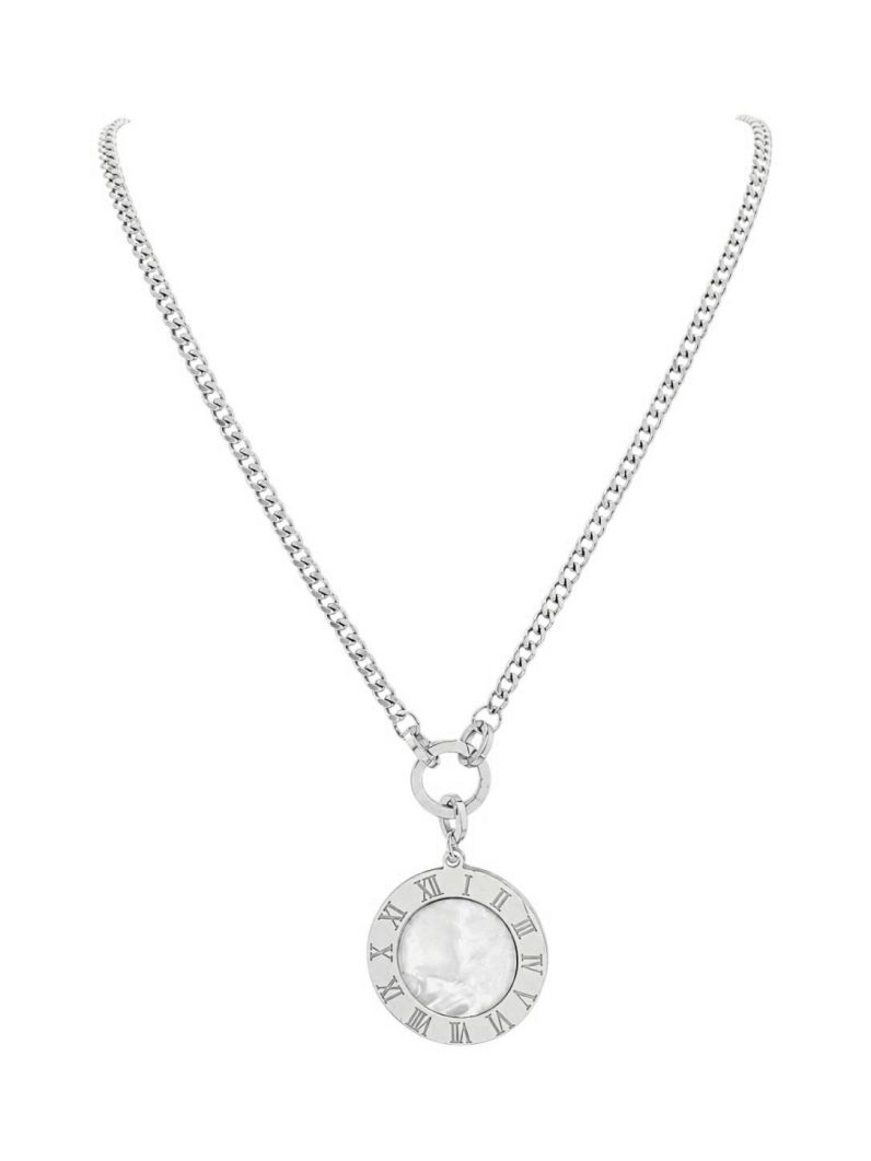 Colar de Aço Inoxidavel Folheado a Ouro 18k e Prata Circulo Resinado