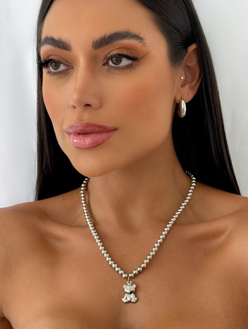 Colar de Esferas com Pingente Teddy