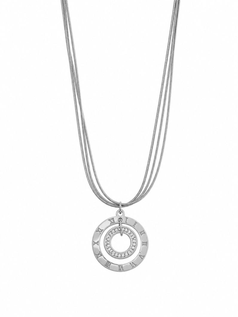 Colar Duplo Aço Inoxidável Folheado a Ouro 18k e Prata Inspiração Grandes Marcas Com Zircônias