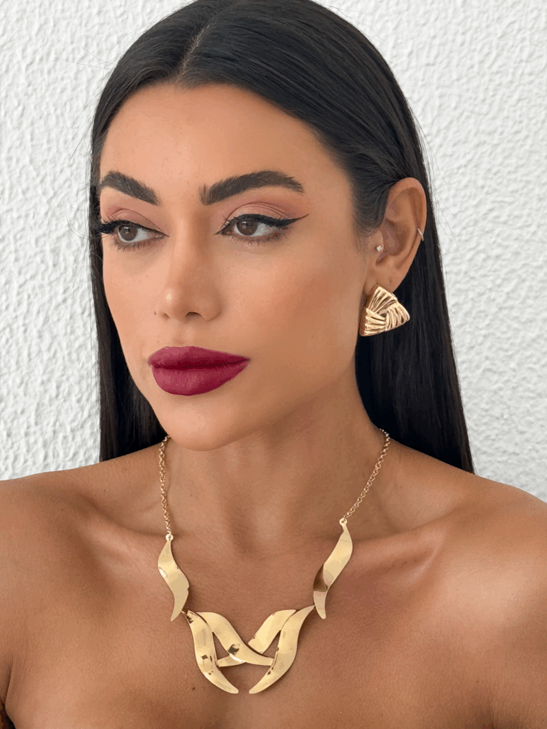 Colar Folheada a Ouro 18k e Prata Orgânico Annie