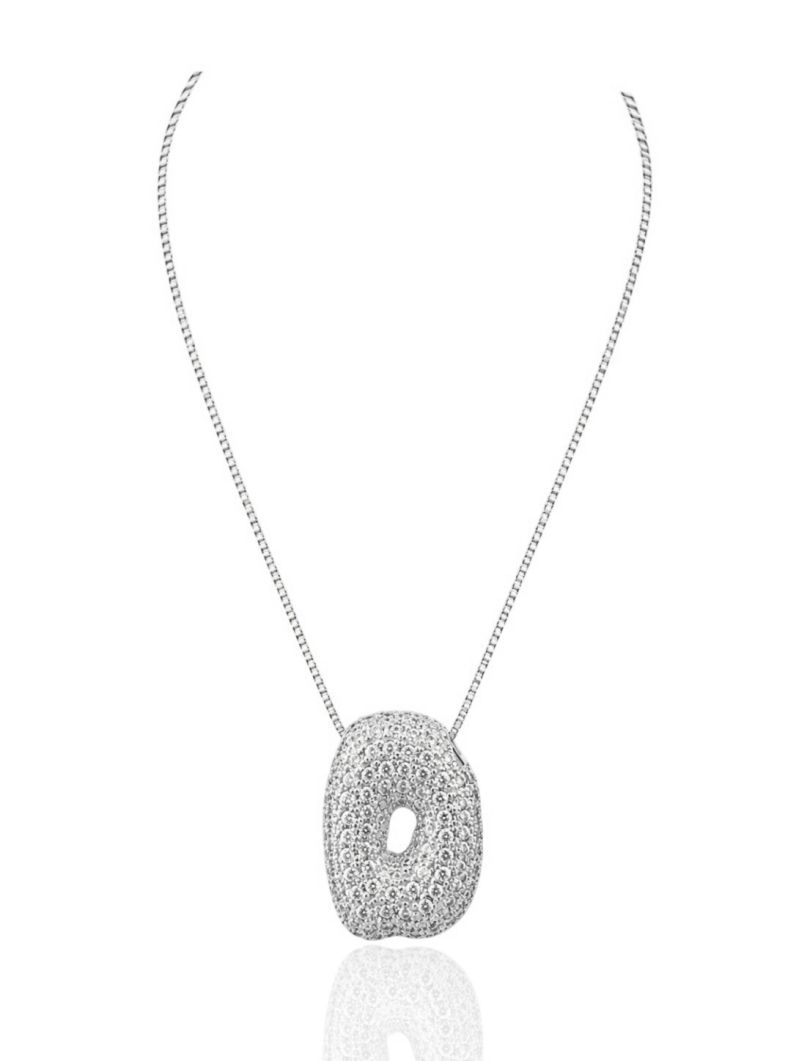 Colar Folheado a Ouro 18 e Prata Inicial Cravejada