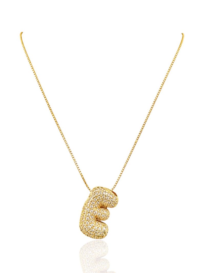 Colar Folheado a Ouro 18 e Prata Inicial Cravejada