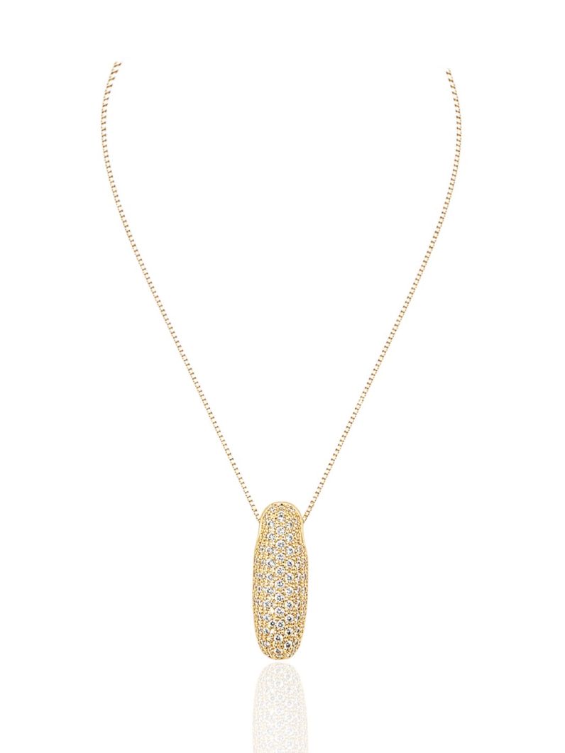 Colar Folheado a Ouro 18 e Prata Inicial Cravejada