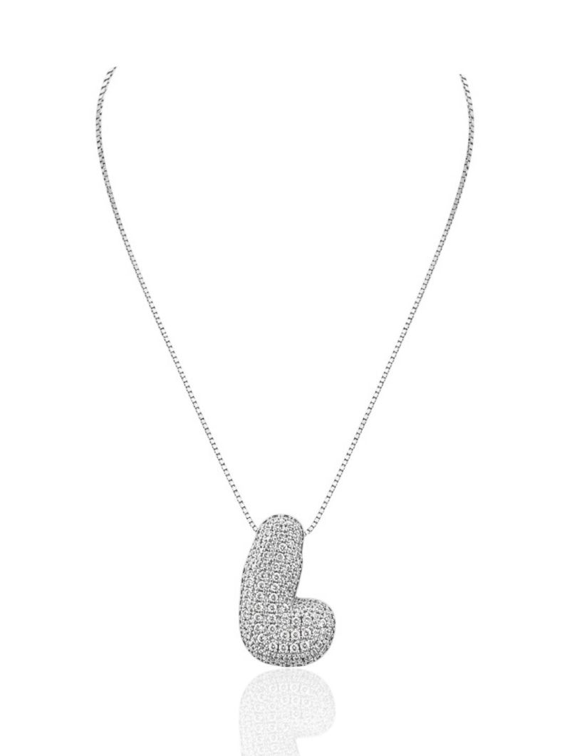 Colar Folheado a Ouro 18 e Prata Inicial Cravejada